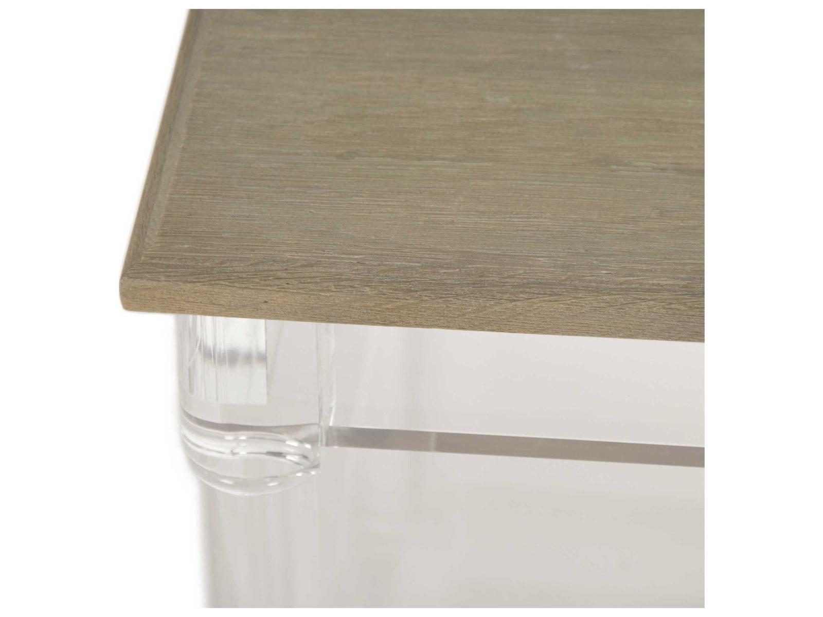 Corbin Rectangle Coffee Table Acrylic Base Wood Top