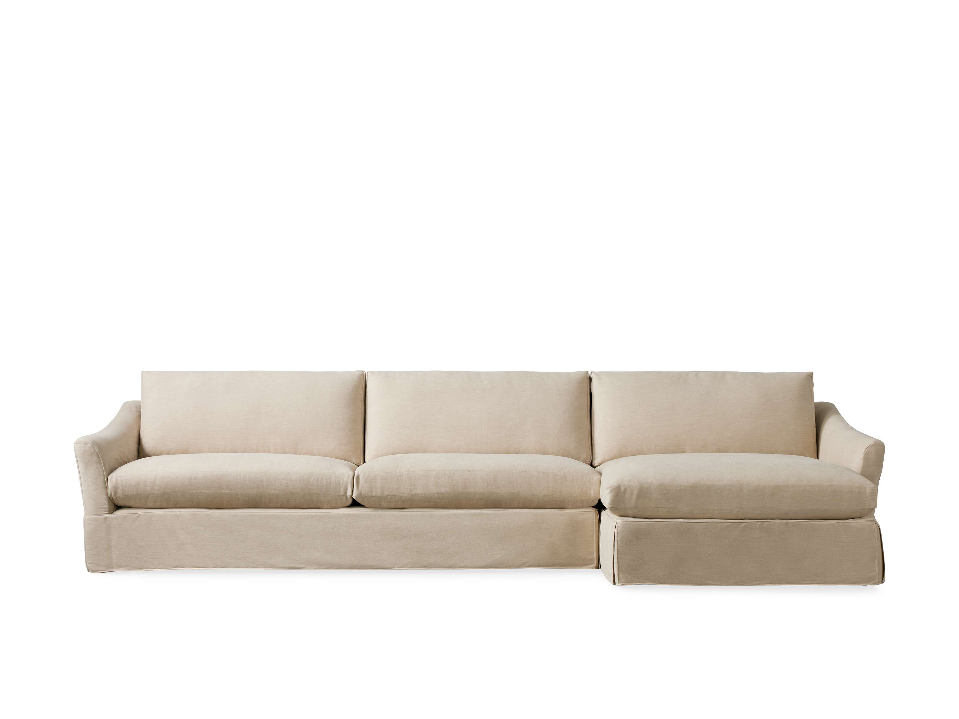 Helena Slipcovered Two Piece Chaise Sectional