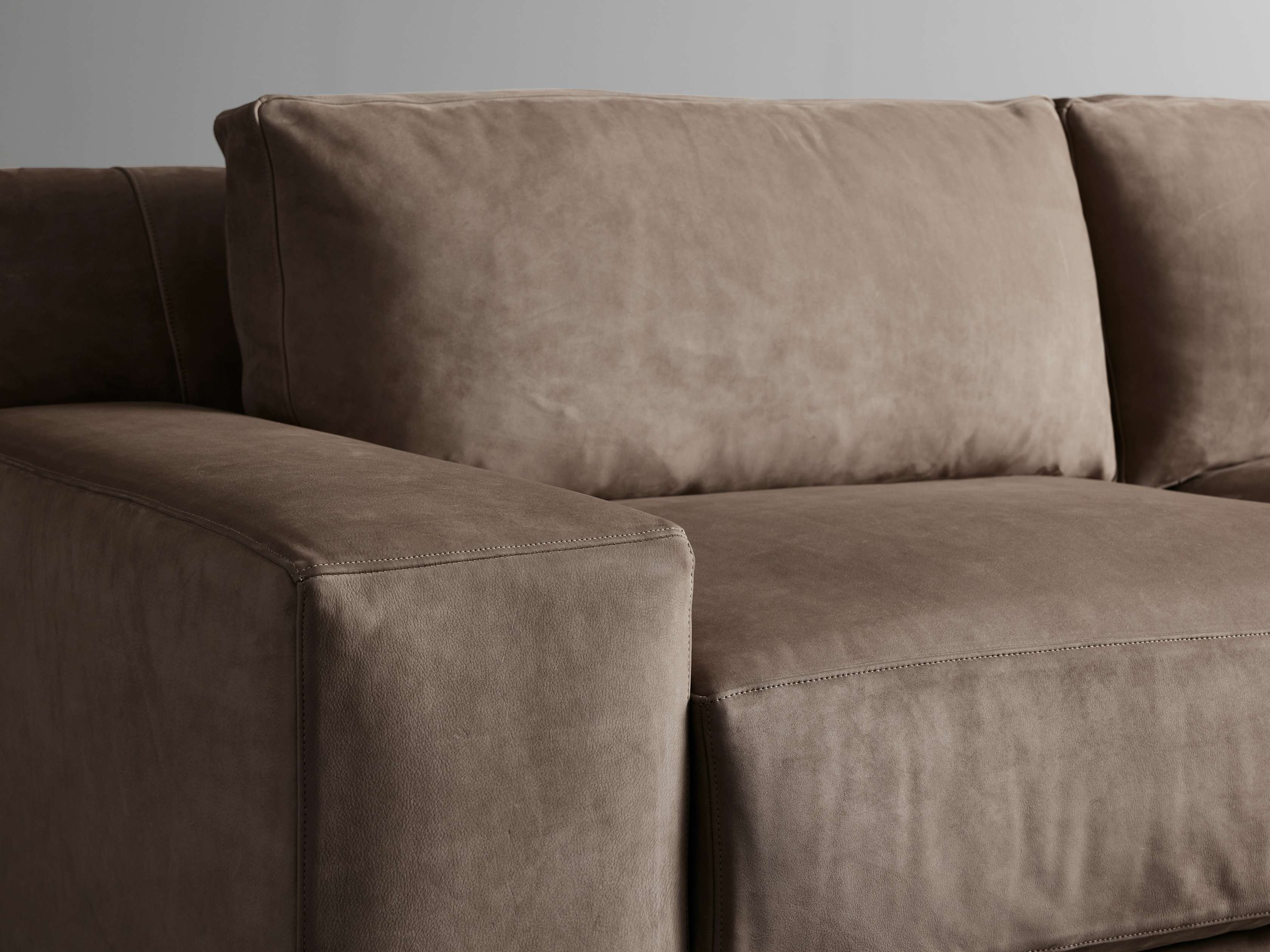 Novoli Nubuck Leather Two-Piece Chaise Sectional