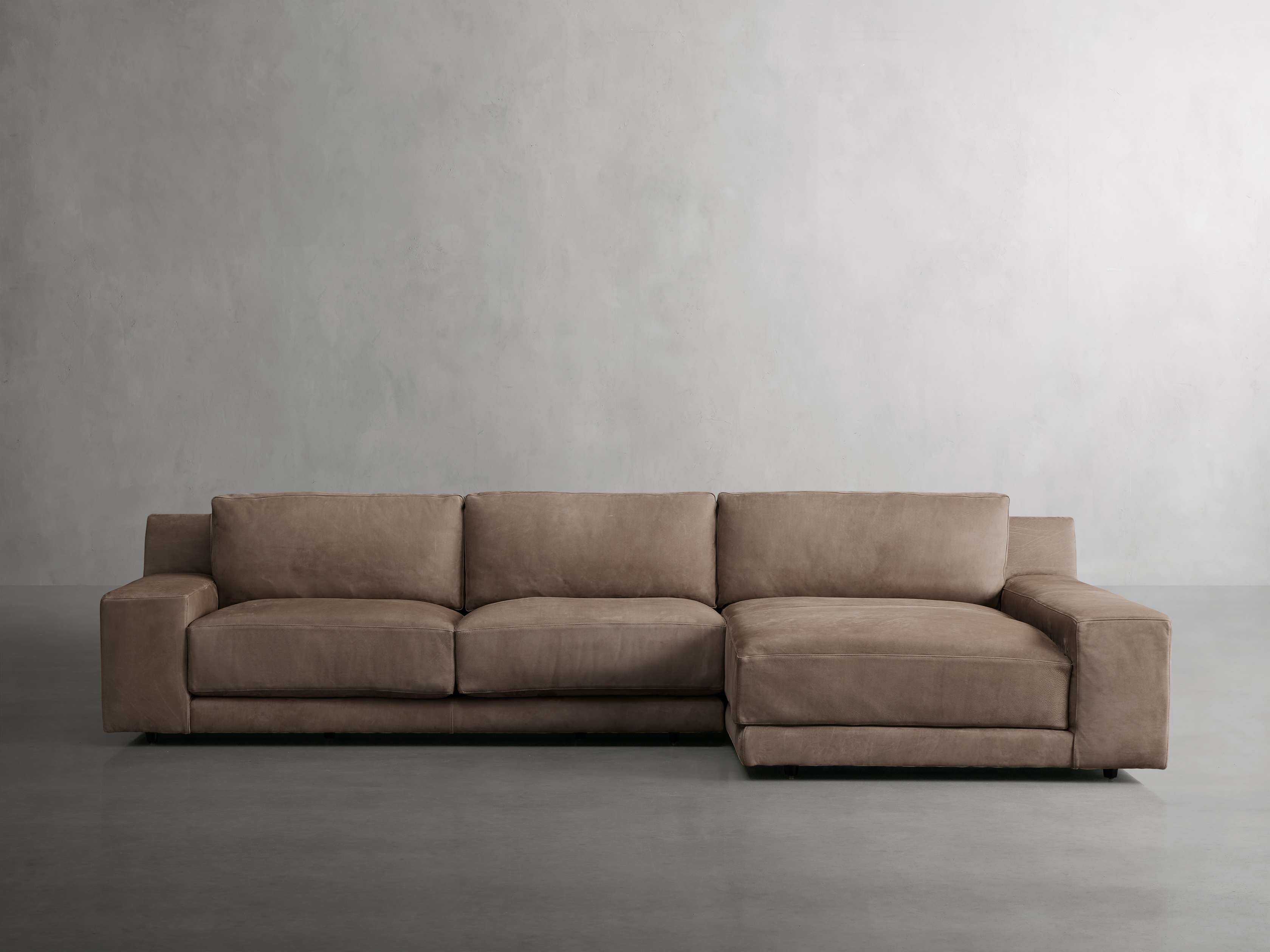 Novoli Nubuck Leather Two-Piece Chaise Sectional