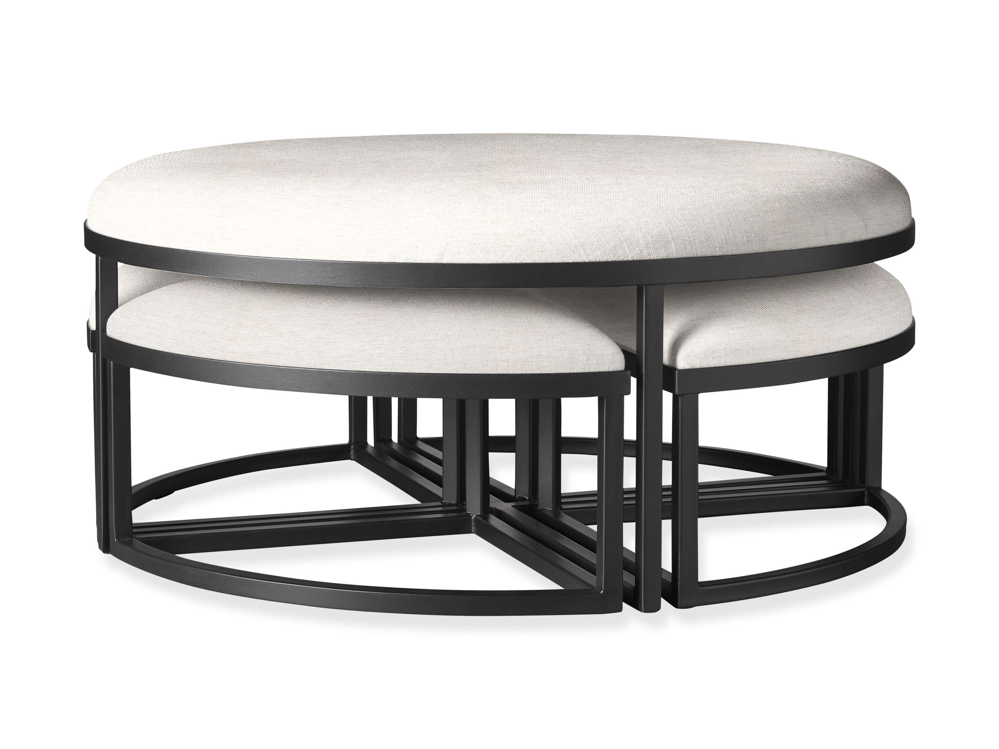 Palmer Upholstered Round Nesting Ottoman