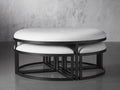 Palmer Upholstered Round Nesting Ottoman