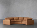 Beale Leather Three-Piece Curved Sectional