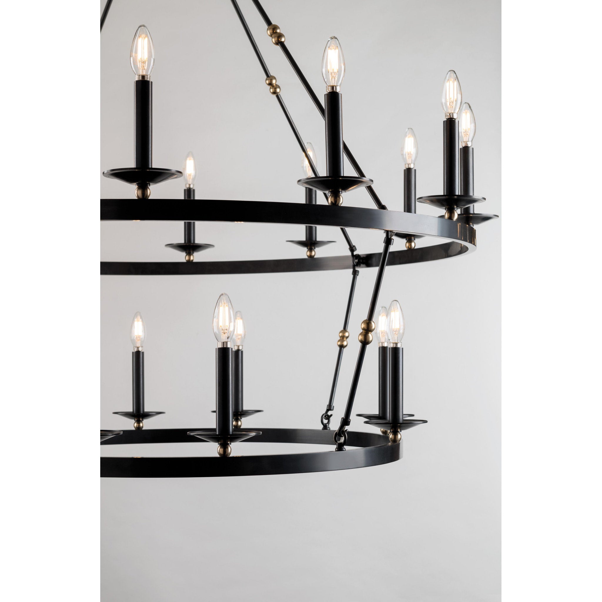 Allendale 36-Light Chandelier in Aged Brass 58L x 58W x 54.25H