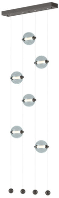 Abacus 6-Light Ceiling-to-Floor LED Pendant - Oil Rubbed Bronze - Cool Grey