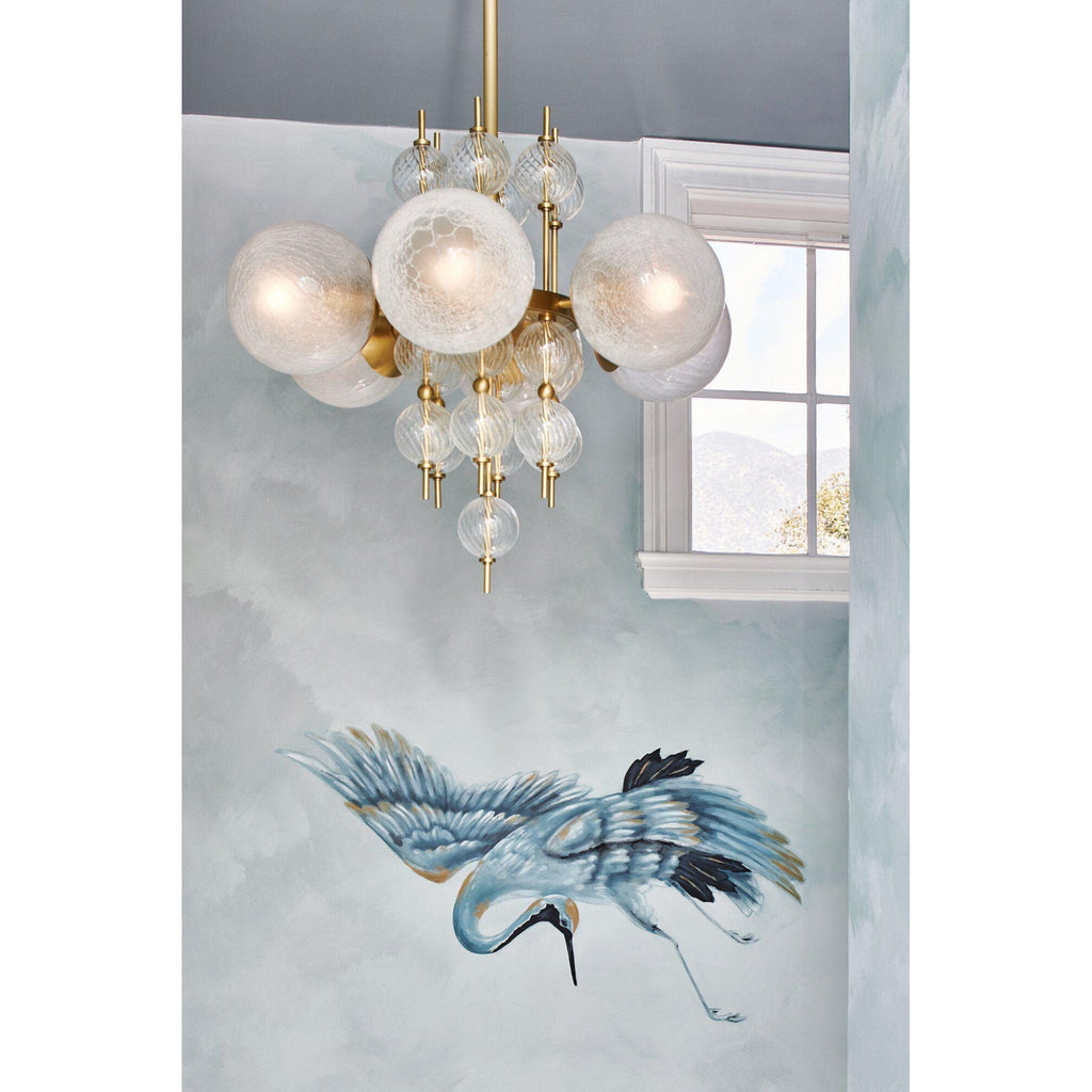 Calypso 6-Light Chandelier in Aged Brass 27.25L x 27.25W x 25H