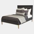 Global Views Black Ellipse Queen Bed