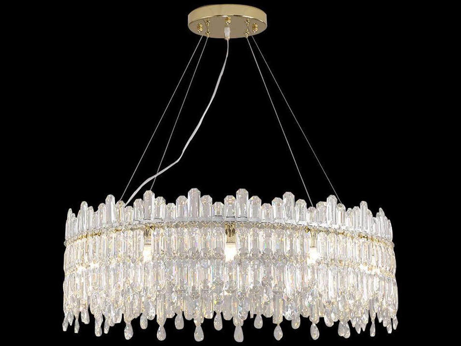 Michael Amini 12-Light Royal Crown Chandelier in Clear Gold Crystal