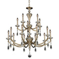 Allegri Floridia 15 Light 37" Wide Taper Candle Style Chandelier with Firenze Crystal
