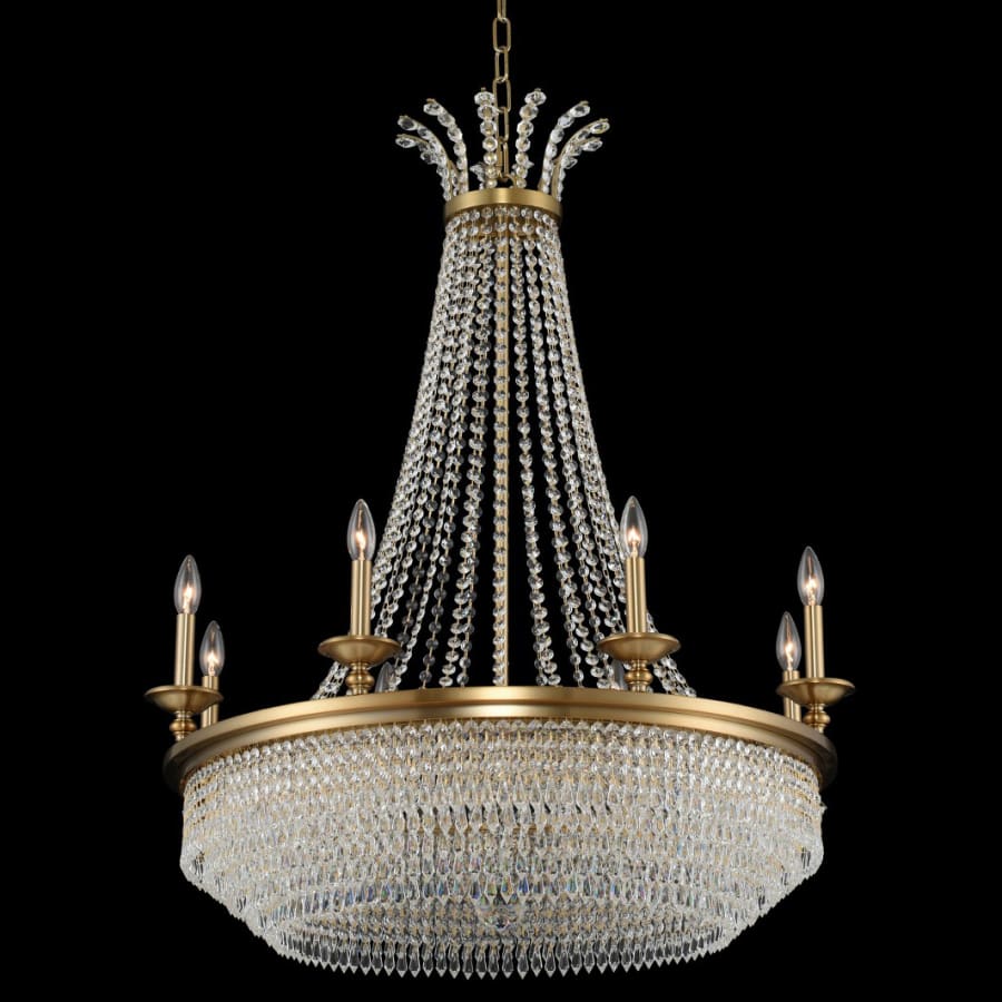 Allegri Tavo 12 Light 34" Wide Taper Candle Style Empire Chandelier with Firenze Crystal