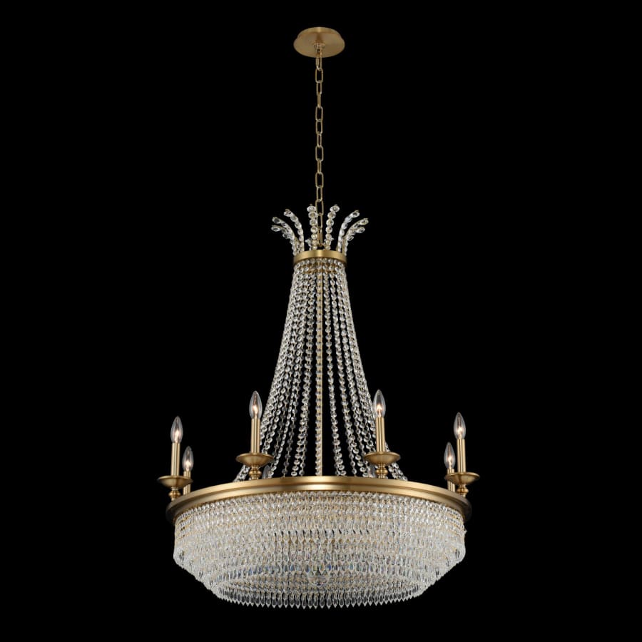 Allegri Tavo 12 Light 34" Wide Taper Candle Style Empire Chandelier with Firenze Crystal