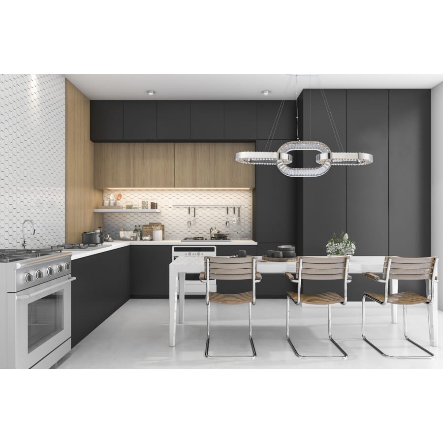 Allegri Catena 3 Light 12" Wide LED Pendant with Firenze Crystal