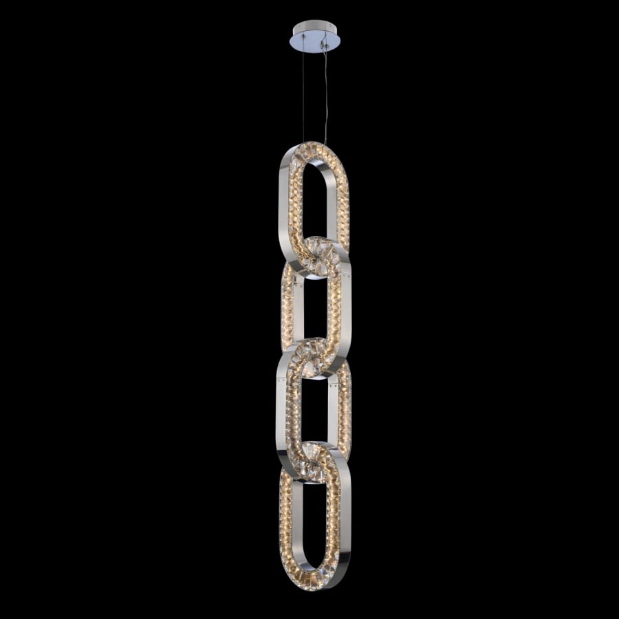 Allegri Catena 4 Light 12" Wide LED Pendant with Firenze Crystal