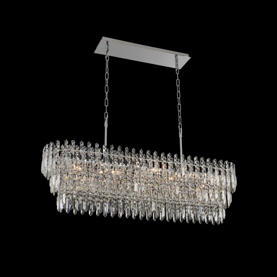 Allegri Pandoro 44" Wide Linear Waterfall Chandelier with Firenze Crystal
