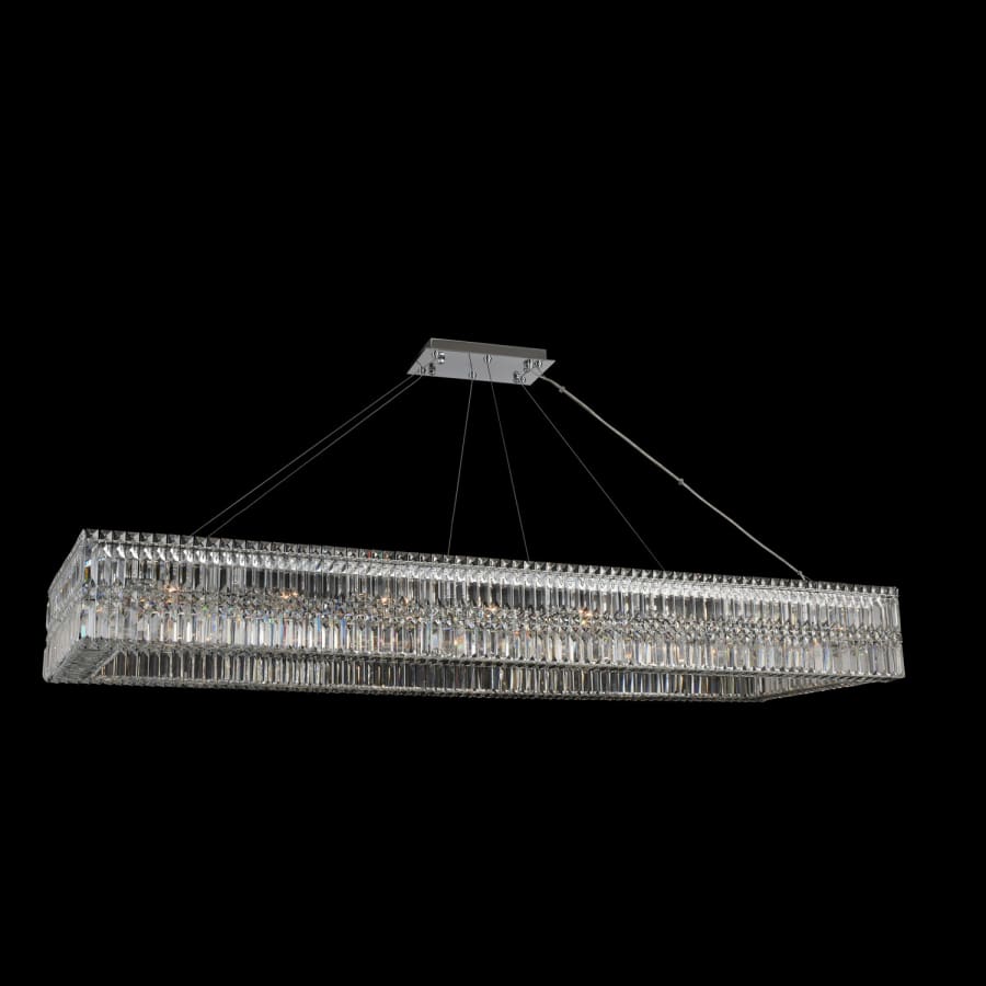 Allegri Rettangolo 72" Wide Linear Chandelier with Firenze Crystal