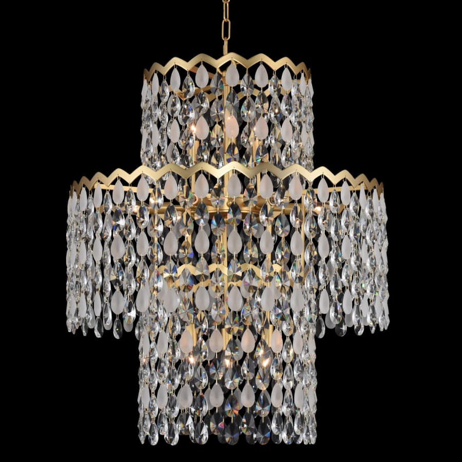 Allegri Caretta 27" Wide Drum Chandelier with Firenze Crystal