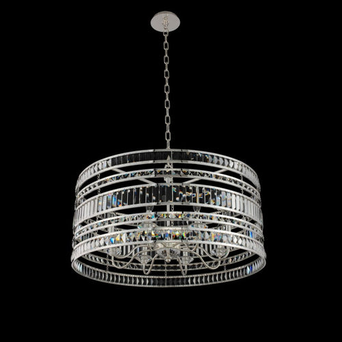 Allegri Strato 8 Light 32" Wide Crystal Drum Chandelier