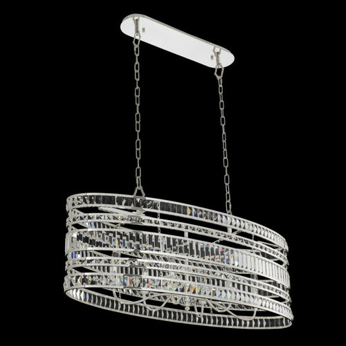 Allegri Strato 6 Light 42" Wide Crystal Drum Chandelier