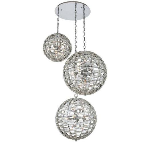 Allegri Alta 27 Light 40" Wide Crystal Multi Light Pendant - (3) 18" Spheres