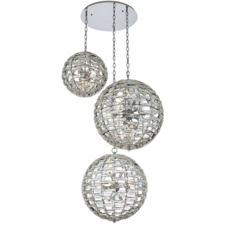Allegri Alta 36 Light 48" Wide Crystal Multi Light Pendant - (2) 26" and (1) 36" Spheres