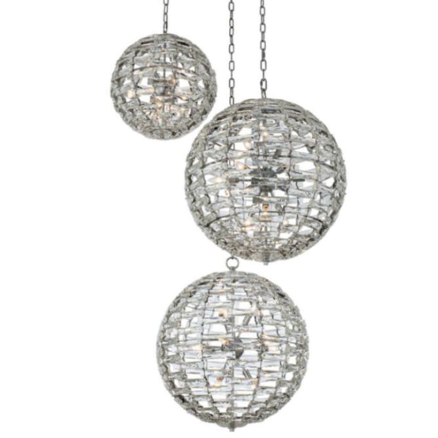Allegri Alta 30 Light 44" Wide Crystal Multi Light Pendant - (2) 18" and (1) 26" Spheres