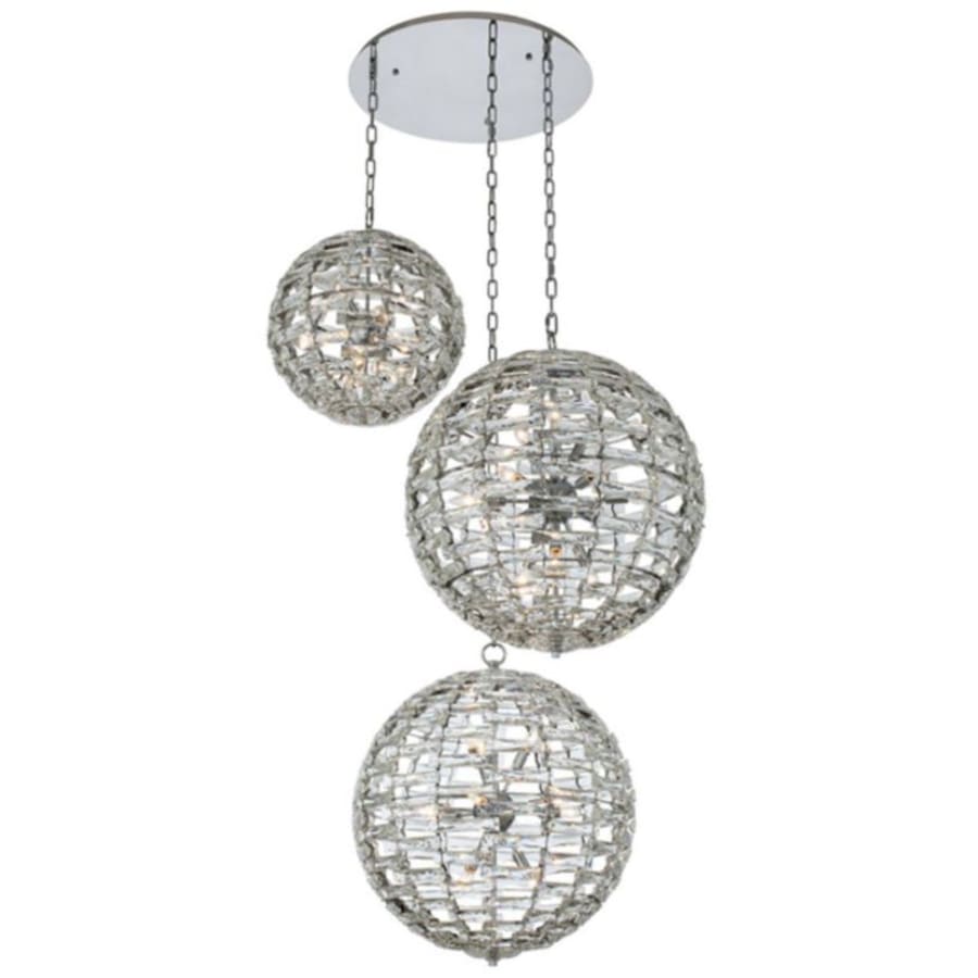Allegri Alta 30 Light 44" Wide Crystal Multi Light Pendant - (2) 18" and (1) 26" Spheres
