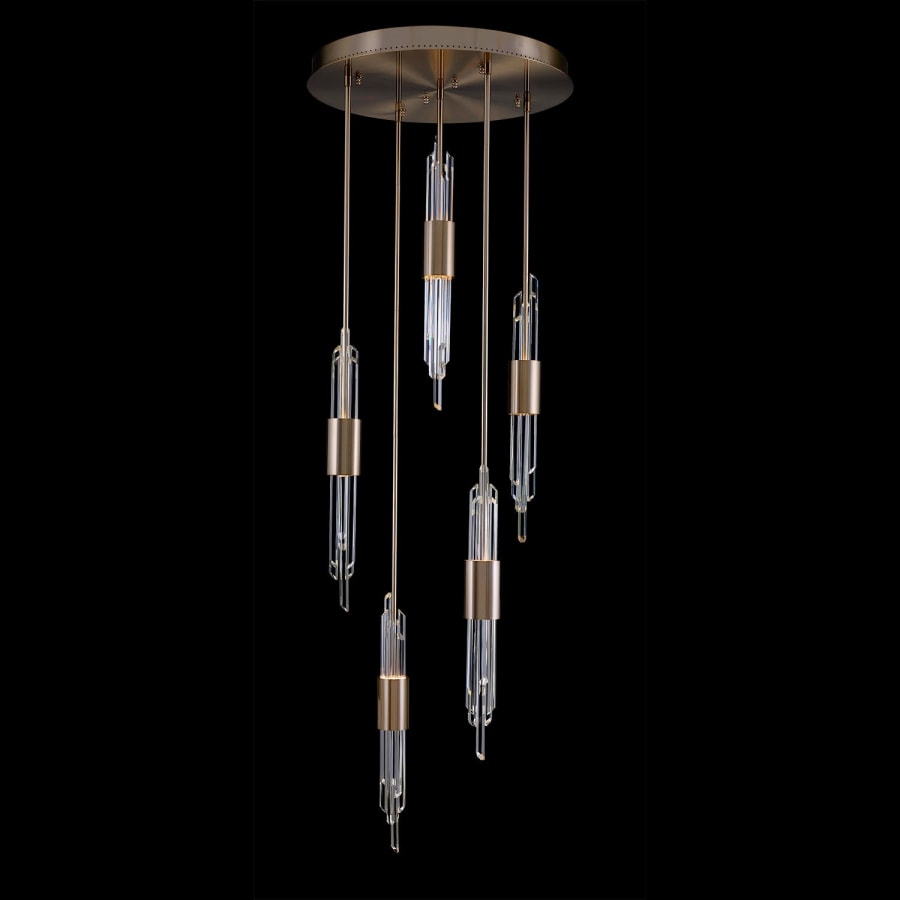 Allegri Lucca 24" Wide LED Crystal Multi Light Pendant