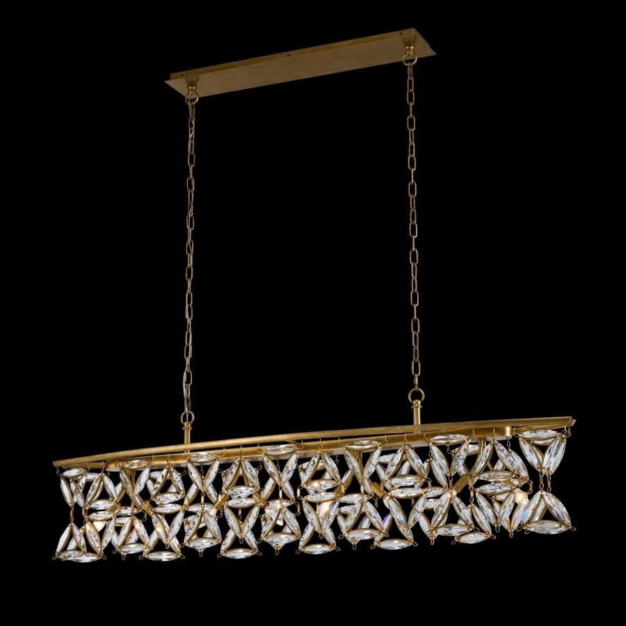 Allegri Triangulo 8 Light 60" Wide Crystal Linear Pendant