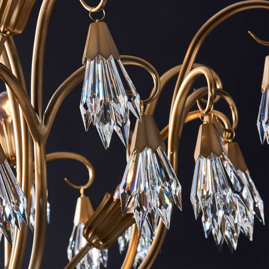 Allegri Tulipani 8 Light 38" Wide Crystal Empire Chandelier