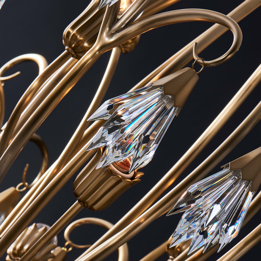 Allegri Tulipani 8 Light 38" Wide Crystal Empire Chandelier