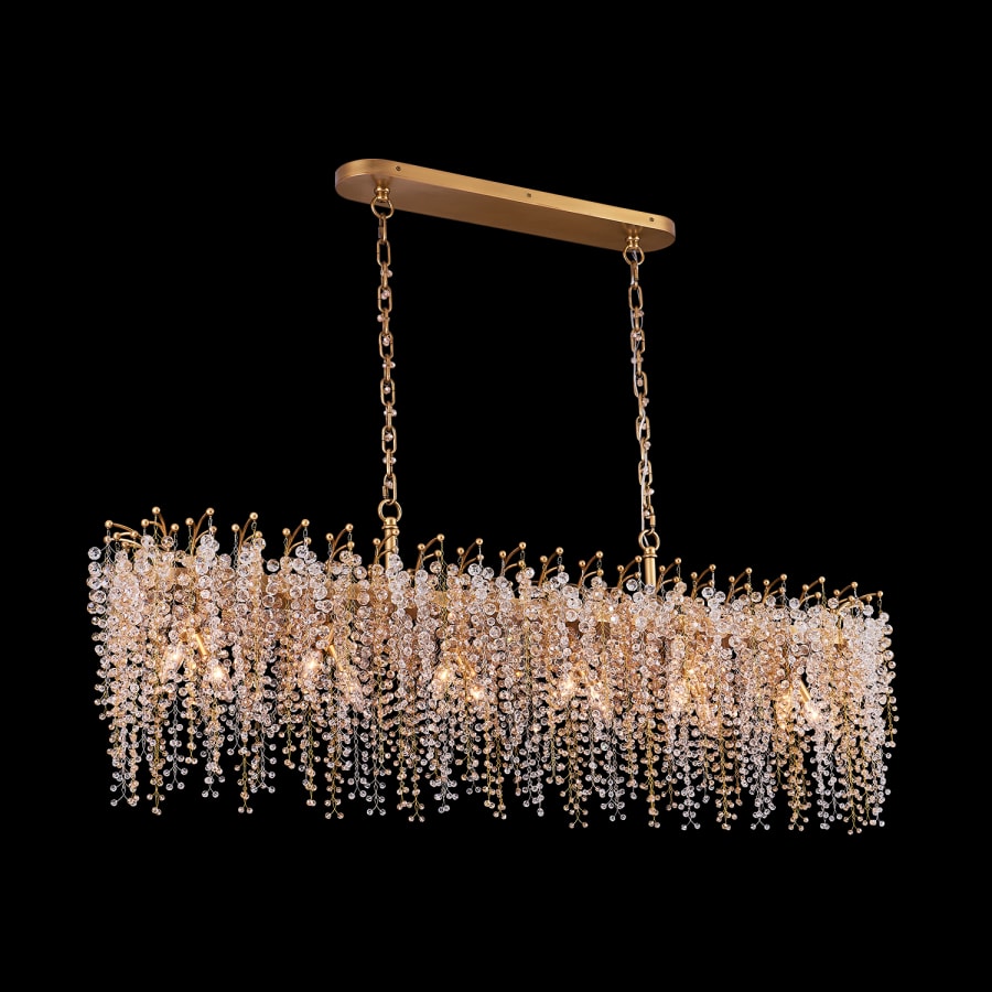 Allegri Fuji 12 Light 60" Wide Crystal Linear Pendant