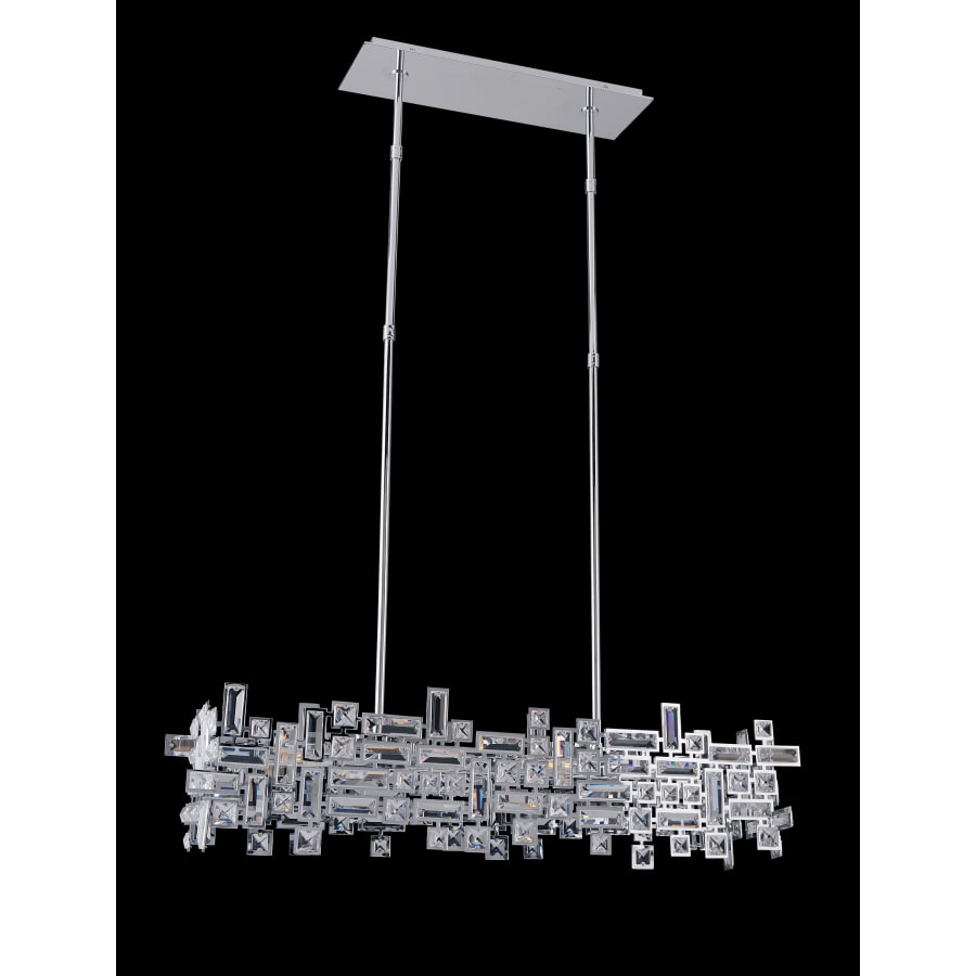 Allegri Vermeer 6 Light 35" Wide Crystal Linear Chandelier