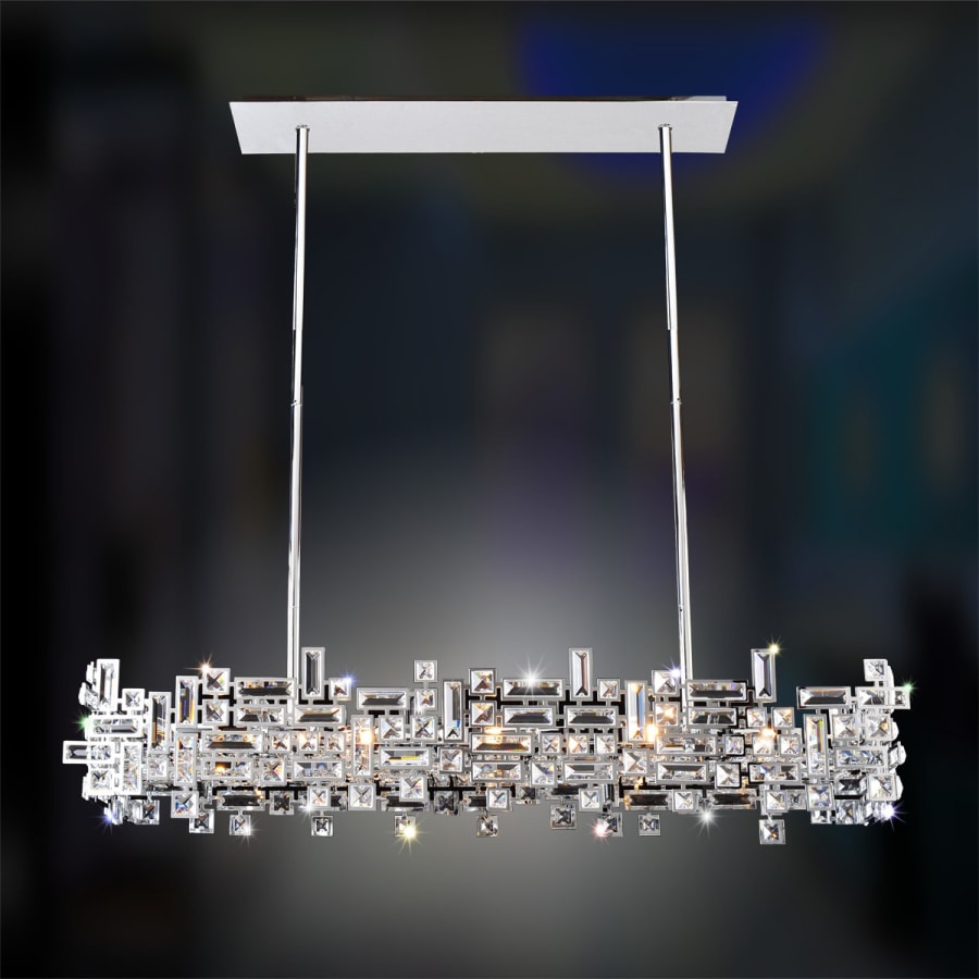 Allegri Vermeer 44" Wide Linear Chandelier with Firenze Crystal