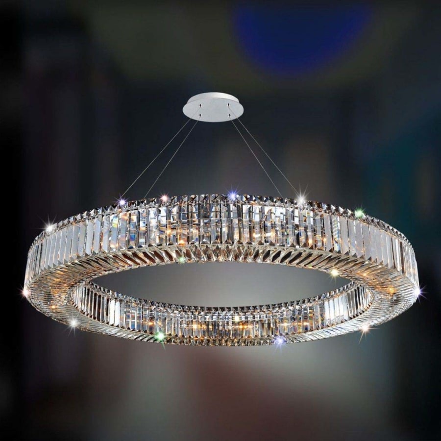 Allegri Rondelle 18 Light 47" Wide Crystal Pendant