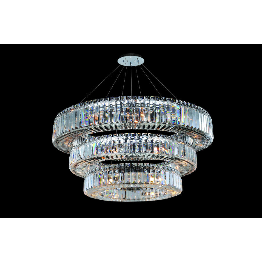 Allegri Quantum Rondelle 39 Light Three Tier Chandelier