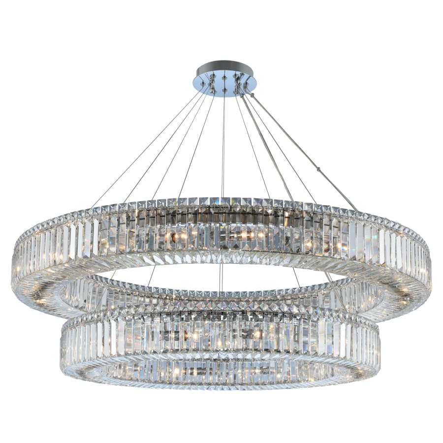 Allegri Rondelle 2 Light 47" Wide Ring Chandelier with Firenze Crystal