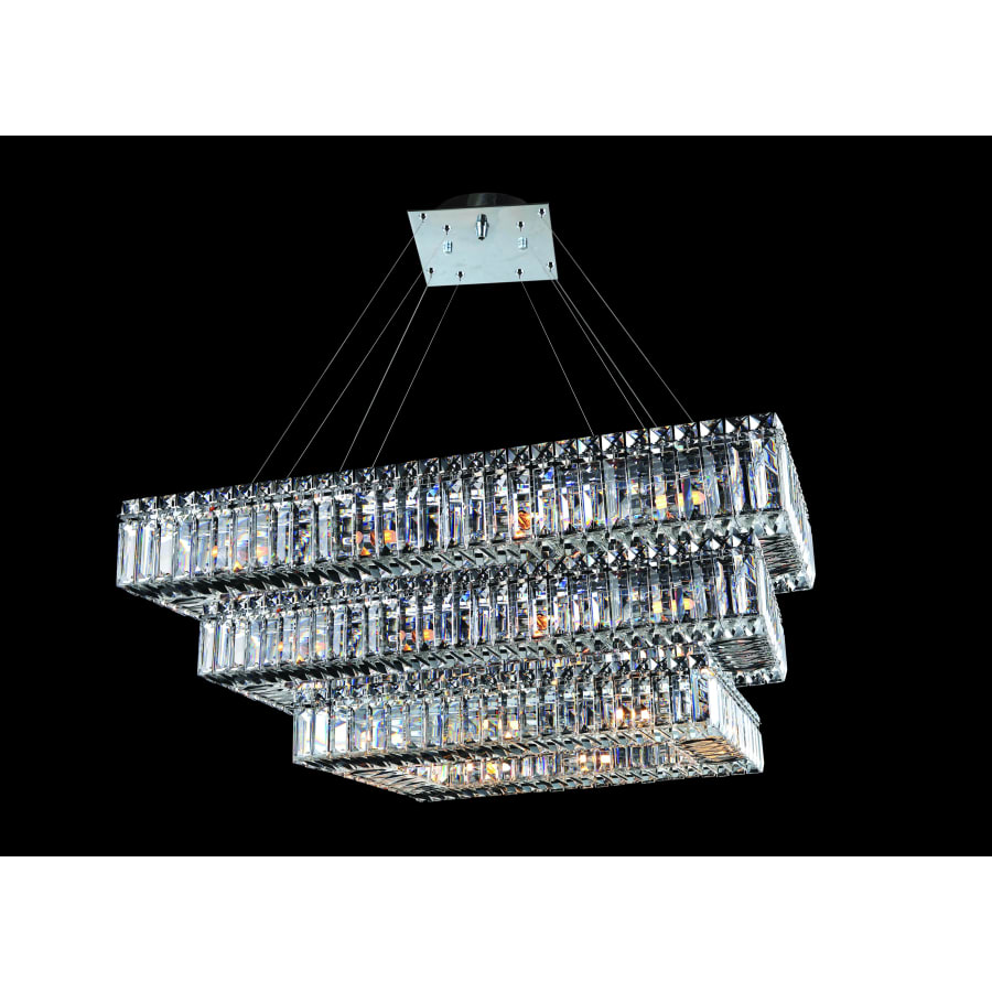 Allegri Quantum Baguette 30 Light Three Tier Chandelier