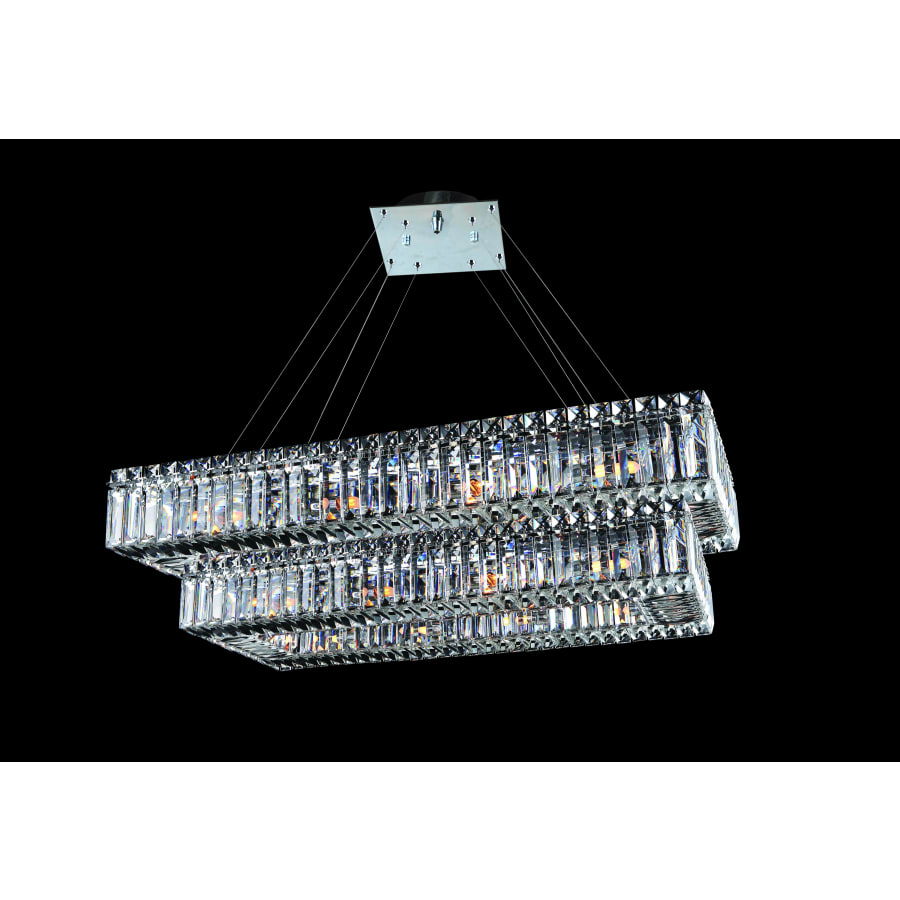 Allegri Quantum Baguette 26 Light Two Tier Chandelier