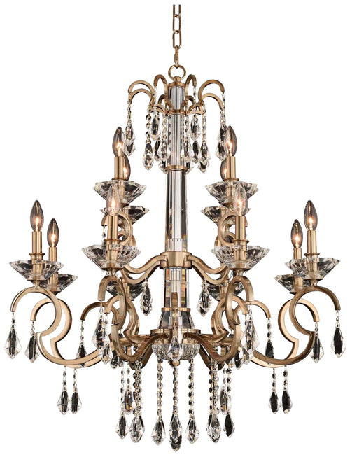 Allegri Valencia 32"W Champagne Gold 12-Light Chandelier
