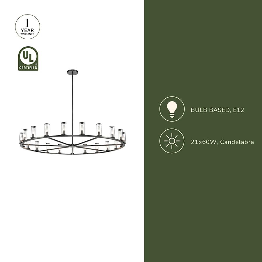 Alora Lighting Revolve 21 Light 60" Wide Taper Candle Chandelier
