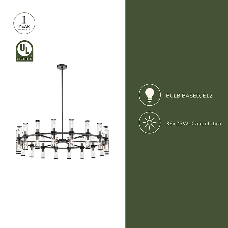 Alora Lighting Revolve 36 Light 47" Wide Taper Candle Chandelier