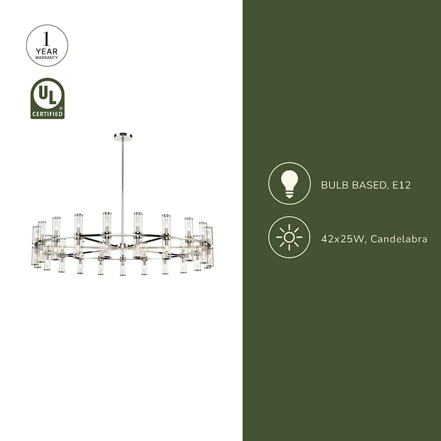 Alora Lighting Revolve 42 Light 60" Wide Taper Candle Chandelier