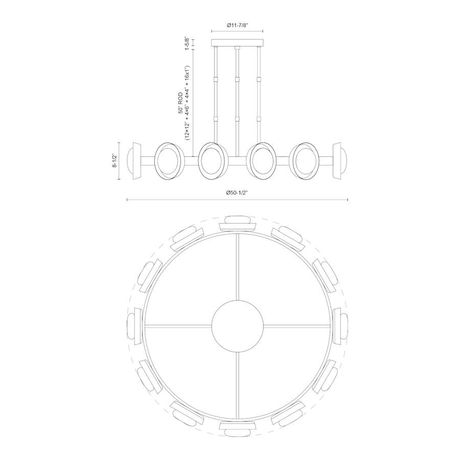 Alora Lighting Alonso 51" Wide LED Ring Chandelier