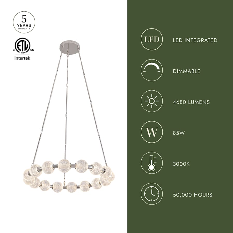 Alora Lighting Marni 33" Wide LED Ring Chandelier