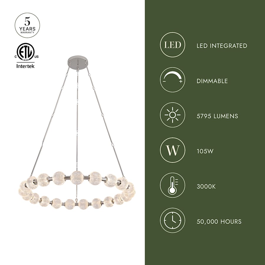 Alora Lighting Marni 42" Wide LED Ring Chandelier