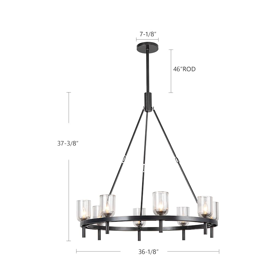 Alora Lighting Lucian 8 Light 37" Wide Ring Chandelier