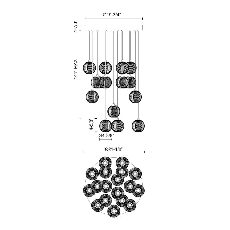 Alora Lighting Marni 21" Wide LED Multi Light Pendant