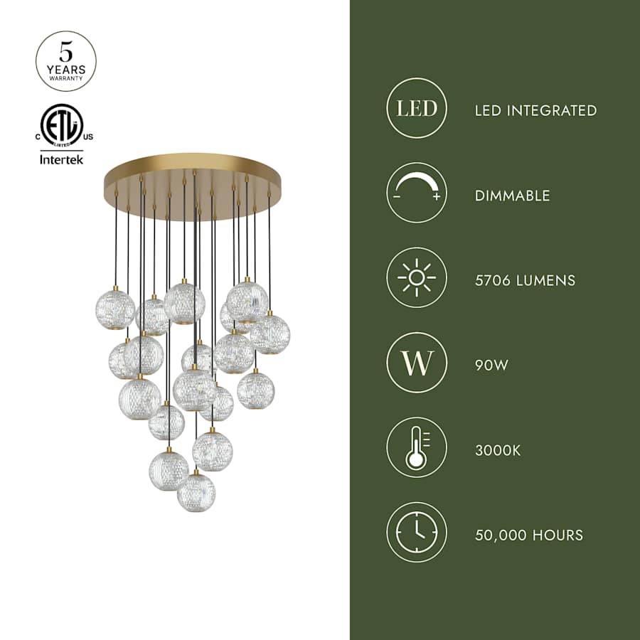 Alora Lighting Marni 21" Wide LED Multi Light Pendant