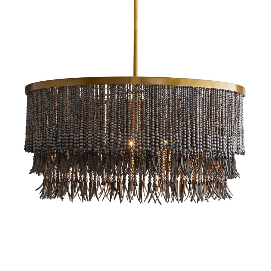 Arteriors Baja 3 Light 30" Wide Beaded Drum Chandelier