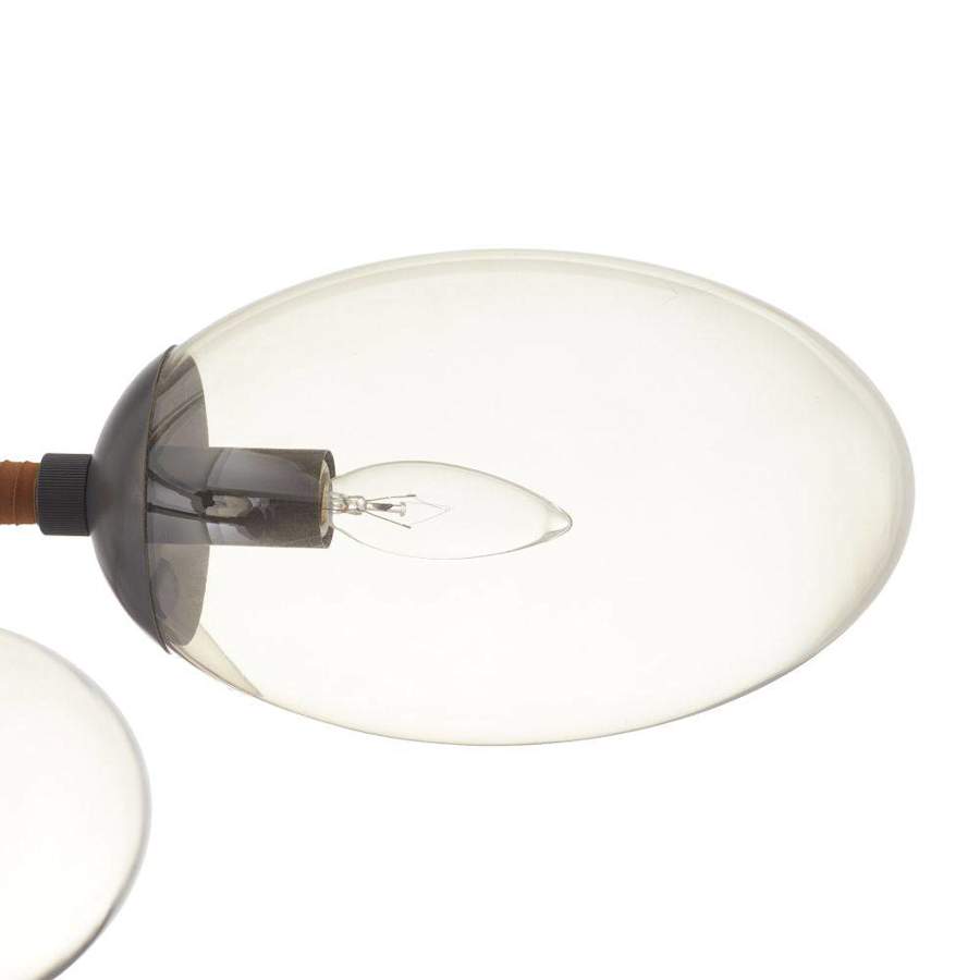 Arteriors Falcon 6 Light 41" Wide Sputnik Chandelier with Smoked Glass Shades